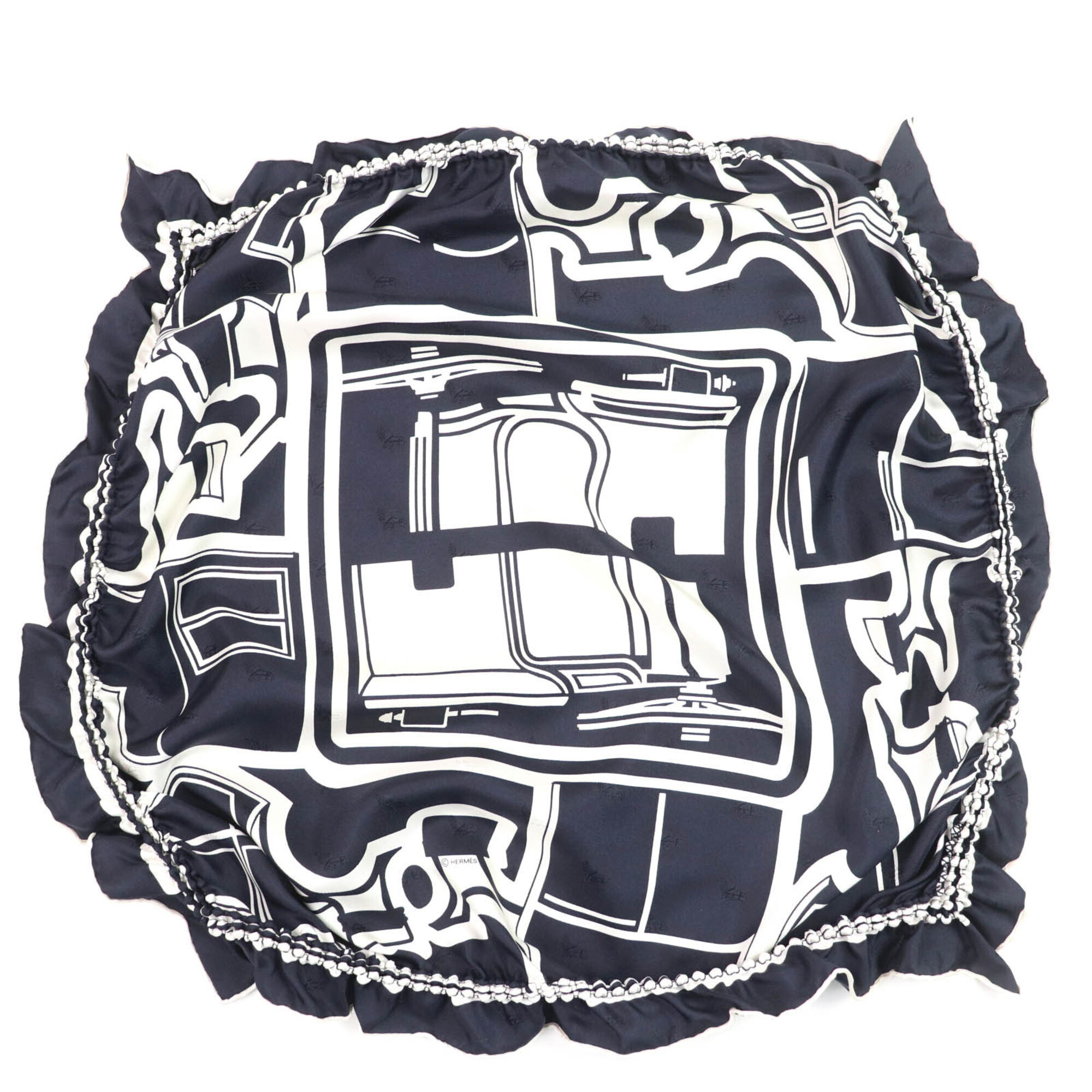 Hermes Authentic Blue Silk Scarf